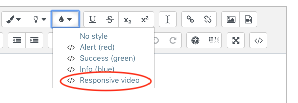 Responsive video drop-down menu