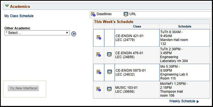 Class schedule image