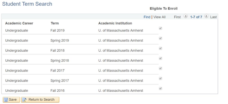 Active Term Summary