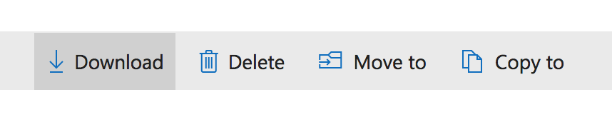 OneDrive web interface download button