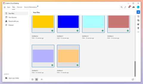 Selecting multiple files in adobe CC desktop app
