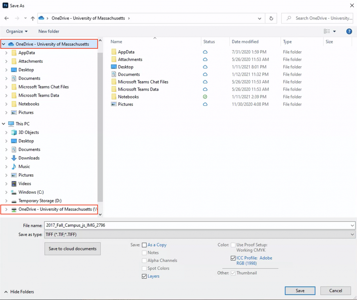 WVD saving in onedrive