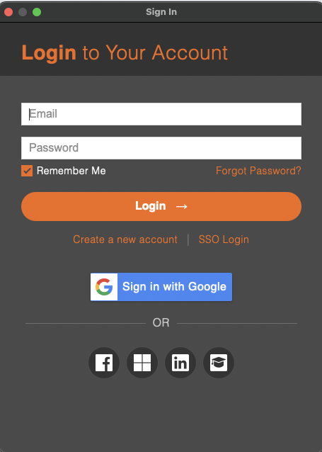 A screenshot of a login screenDescription automatically generated