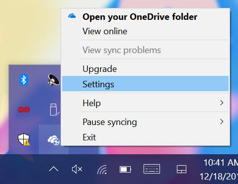 Right click the icon and click settings