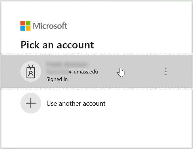 Microsoft Pick an Account