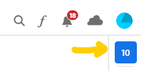 Icon showing 10 files selected in adobe cc desktop app