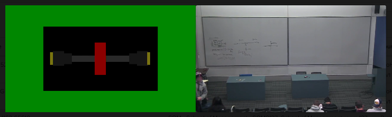 Two images: on the left, a screenshot of a blocked signal; on the right, a screenshot of a recorded lecture